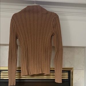Madewell Ribbed Tan Cowl Neck Sweater